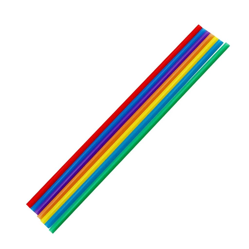 WIKHOSTAR 100 Pcs Colorful Plastic Long Disposable Drinking Straws Eco-Friendly DIsposable Straws