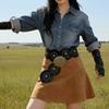 Zinc Zinc Alloy Ethnic Style Rivet Belt Y2K Disc PU Hollow Waistband Vintage Concho Wide Belt  Waist Seal