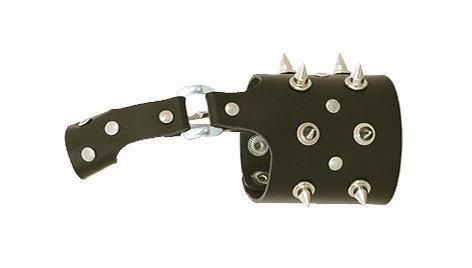 Pet, wrist and finger band with eight spikes, Leder 2010