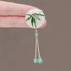 Round Moon, Green Bamboo, Ancient-style Tassel Brooch, Chinese Design Sense, Brooch, Cheongsam, Suit Sweater, Elegant Brooch
