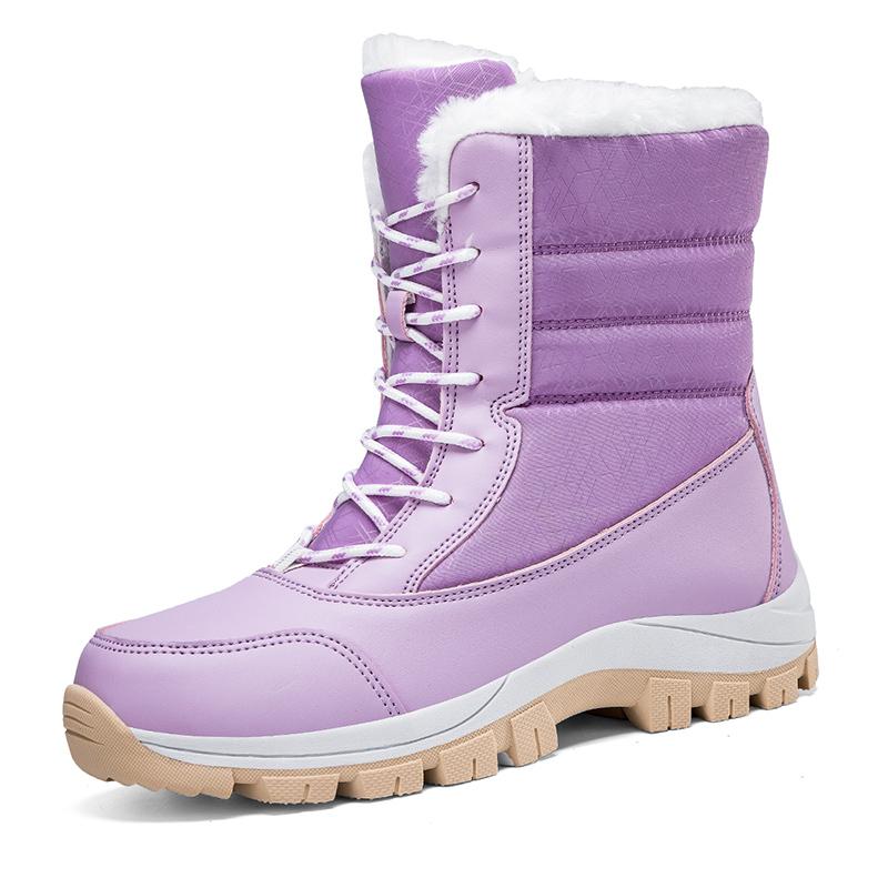 Women Snow Boots Plush Platform Shoes Ladies Casual Anti Slip Warm Mid Calf Boots