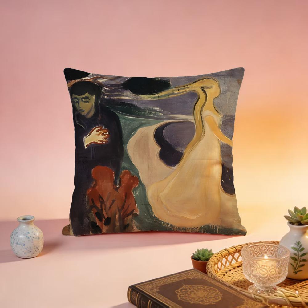 Trending EEdvard Munchied Cushion Cover Premium SkinFriendly Pillow Case MultiPurpose for Home Office Travel