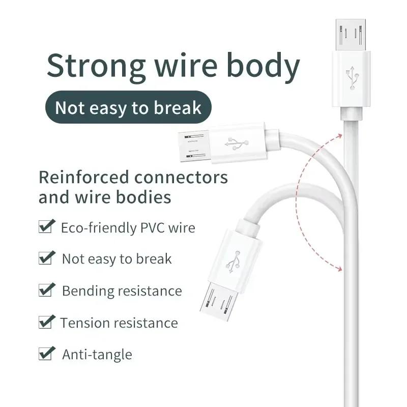 Xiaomi 1/10 м Сверхдлинный кабель Micro USB для быстрой зарядки и передачи данных для Samsung Xiaomi Android телефона, камеры, монитора, внешнего аккумулятора, шнур для передачи данных