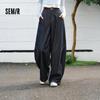 Женские джинсы Semir свободного кроя со складками и широкими штанинами