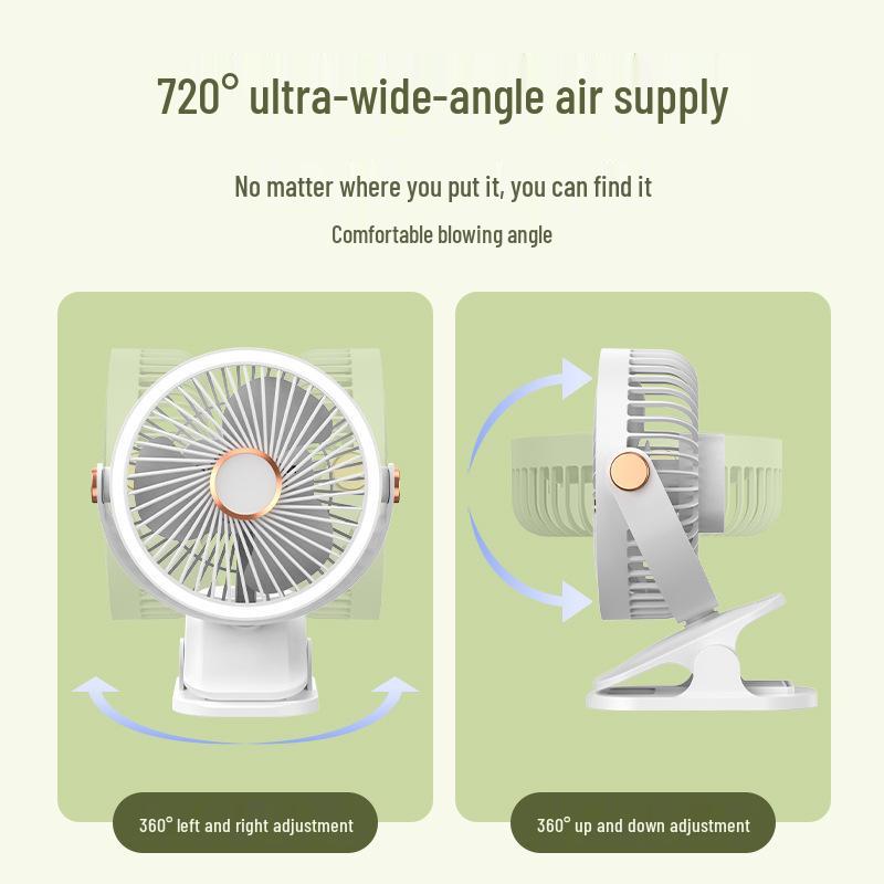 USB Rechargeable Silent Desk Fan for Home, Office, or Dorm - Compact and Quiet for Students