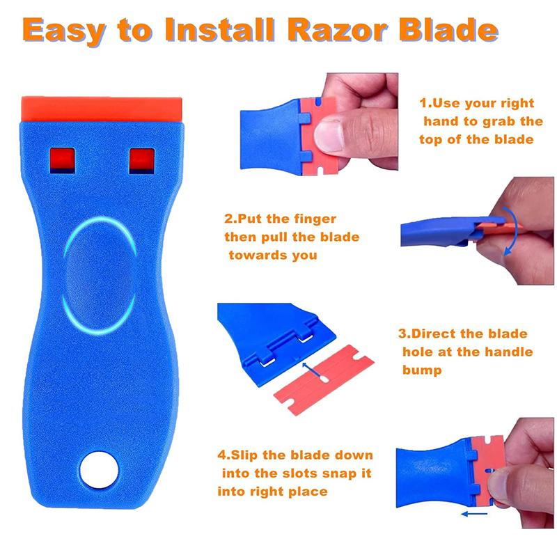 100 штук, два режущих пластиковых лезвия для чистки этикеток, средство для удаления клея, скребок для чистки оконных стекол, наклейка для автомобильной пленки, скребок