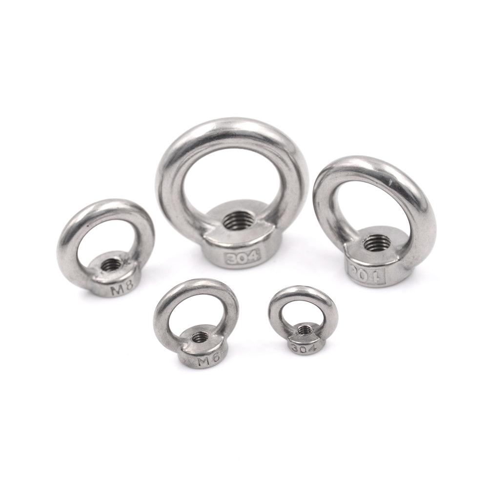 1pcs Eye Nut Stainless Steel Marine Lifting Eye nut Ring Nut Loop Hole for Cable Rope Lifting M5 M6 M8 M10 M12