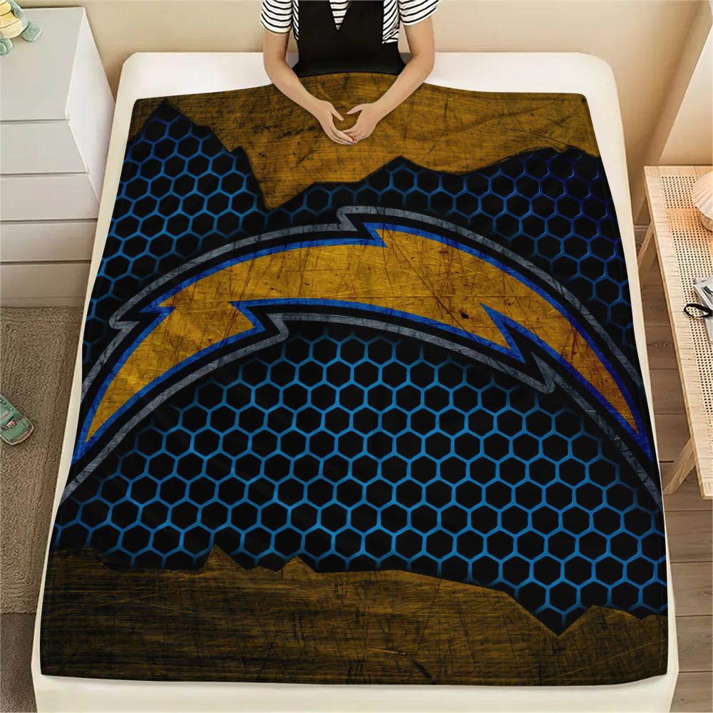 Los Angeles Chargers Print Flannel Blanket, High quality Comfortable for All Seasons, Home Decor, Warmth and Comfort