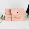 100Pcs Customized Logo 8x8cm Jewelry Microfiber Snap Bag Velvet Envelope Button Pouch Portable Travel Gift Organizer Ring Pocket