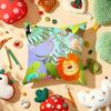 Cute Cartoon Zoo Animal Cushion Cover Plush Fabric Soft DoubleSided Printed Sofa Warm Winter Home Gift Pillow Cover