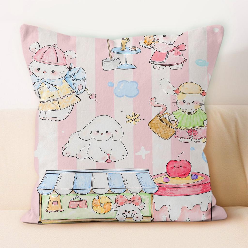 Retro and Cute Animal-Print Pillows Removable Covers for Home Use Pillows for Office Naps
