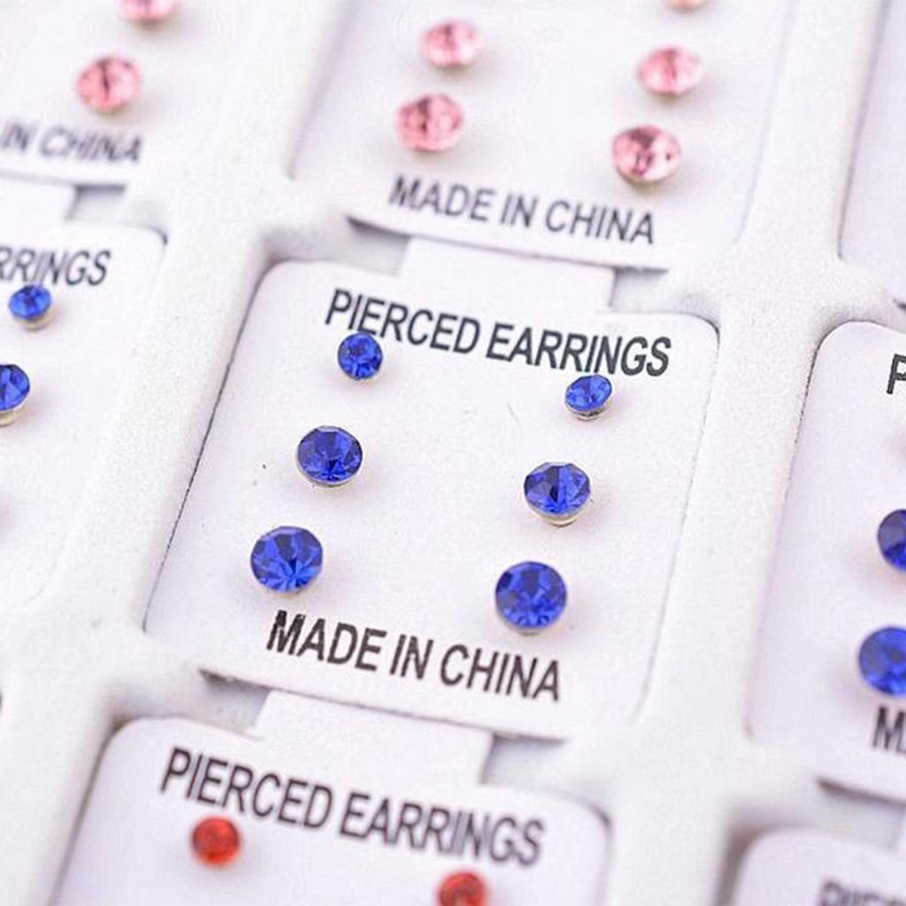 108 Pairs Stylish Hypoallergenic Ear Studs Elegant Crystal Earrings Unique Ear Pin Crystal Texture for Sensitive Ears