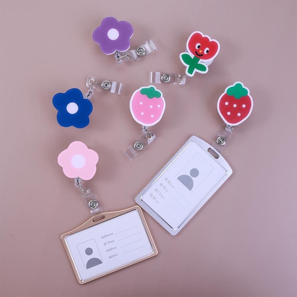 Student Cartoon Nurse Doctor ID Card Clips Name Card Holder Retractable Badge Reel Badge Holder