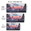 Cartoon Cats Fishing Seaside Sunset Mouse Pad Anime Coastal Gaming Desk Mat Cute Kitty Large Non Slip Keyboard Pad Office Desk
