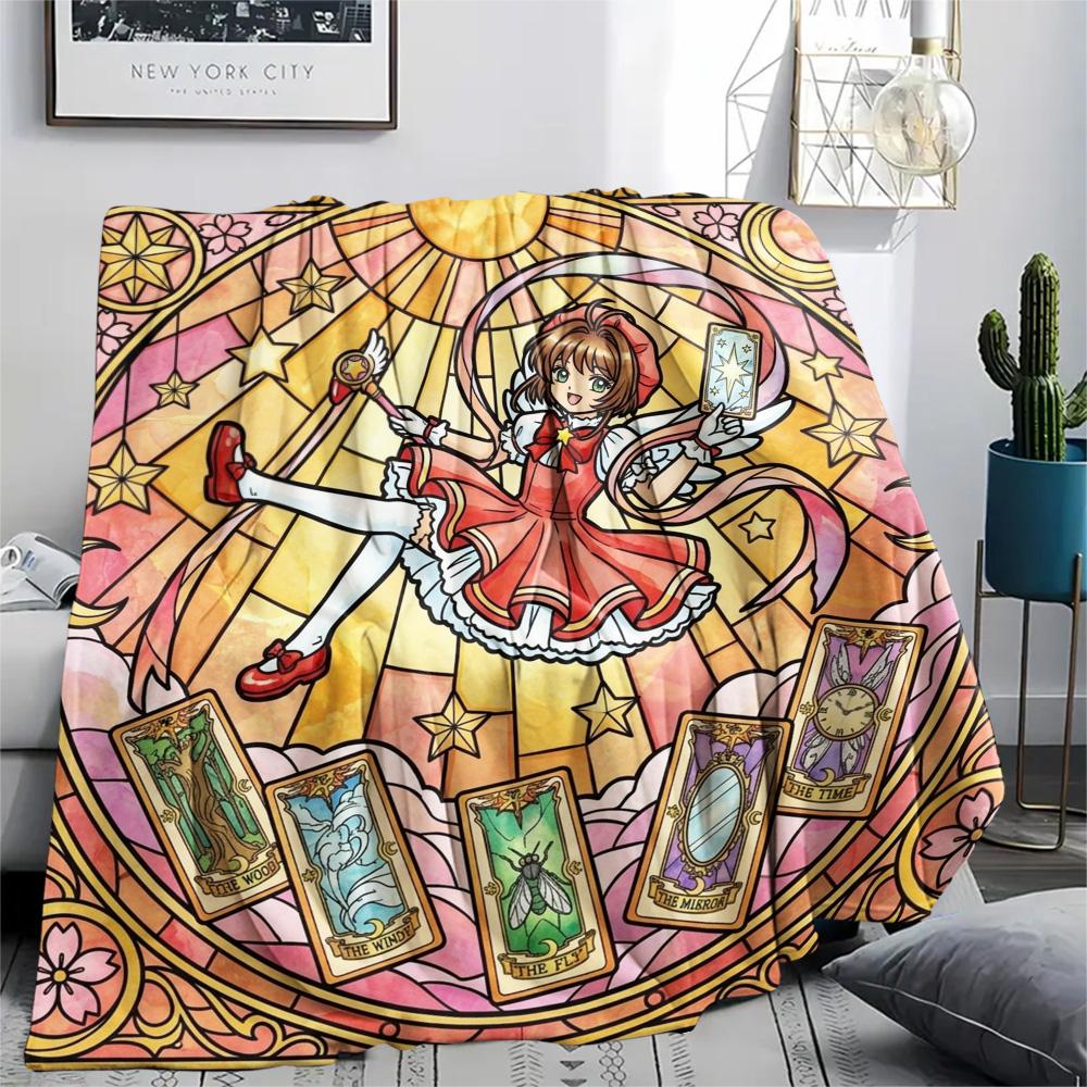 Cardcaptor Sakura Flannel Blanket Print Comfortable Warm Cozy Style for Indoor Bedroom Picnic Chair Sofa.-TING