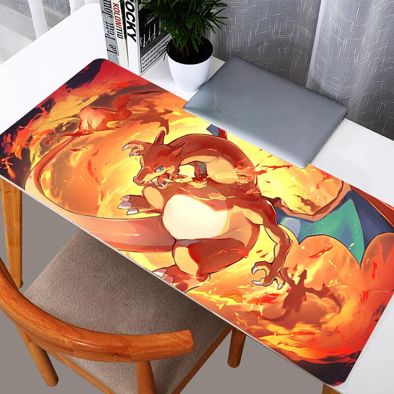 Large Mouse Pad Pokemon Pikachu Thunder Storm Gaming Mouse Pad Large Extended Desk Mat Anime Electric Type NonSlip Base