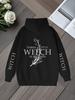 There’s A Little Witch in All of Us Graphic Sweatshirt Women's Zipper Hoodies Fleece Jacket Hoody Pullover Autumn Winter Coat
