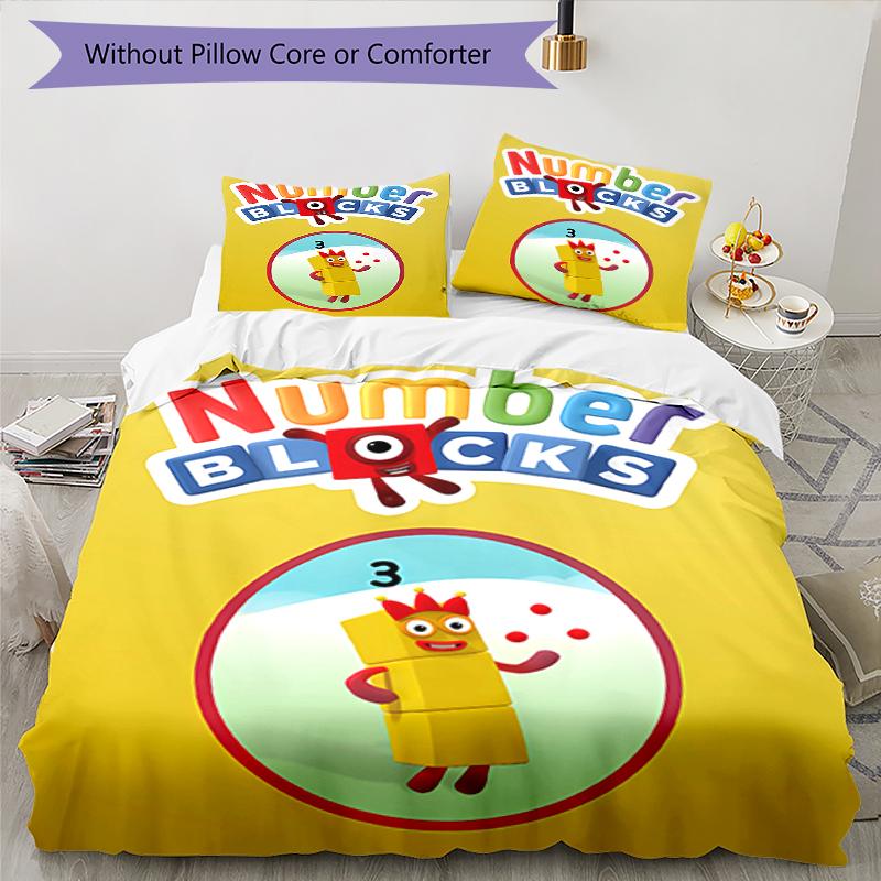 3pcs Numberblocks1 pattern bedding set duvet cover set includes duvet cover &pillowcases, perfect all season bedroom decoration & gift