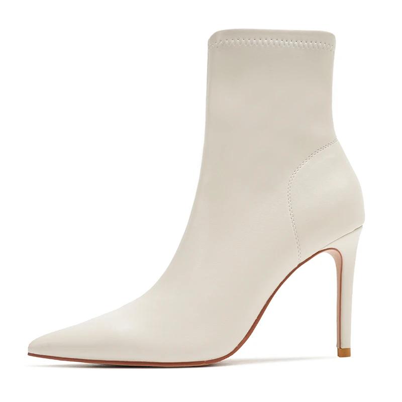 2024 Осень Женские Ботильоны Сексуальные Туфли-лодочки с острым носком на высоком каблуке Модные Ботильоны-Челси Для Похудения Женские Туфли На Шпильках