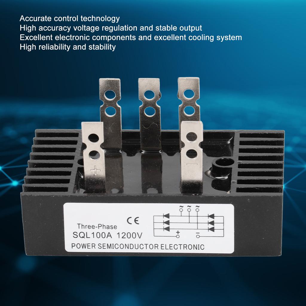 High Power Rectifier Diode Bridge Voltage Regulator 3 Phase 100A 1200V Module with Heatsink