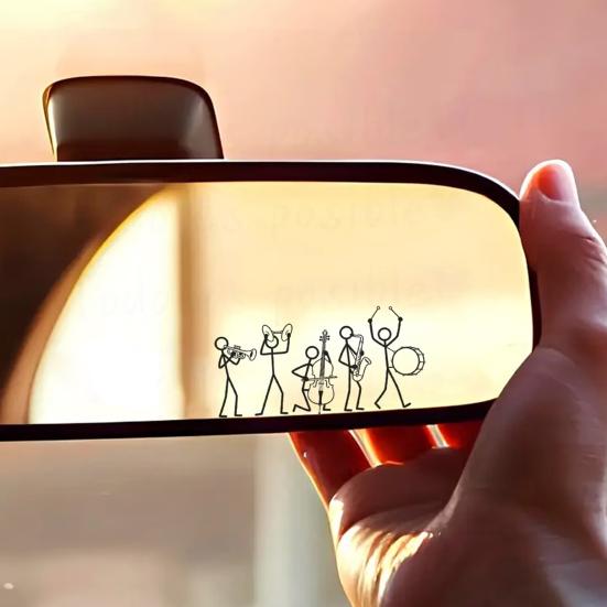 Наклейка Yousheng The Stick Figure Band на зеркало заднего вида, Простые ПВХ наклейки на зеркало заднего вида автомобиля, Самоклеящиеся наклейки для автомобильного окна, крышки бензобака