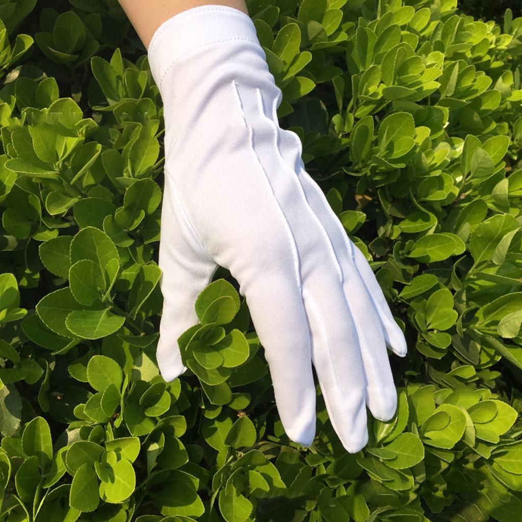 Adult White Gloves for Ceremony School Boys and Girls White Elastic Gloves for Dress Etiquette Gloves Stage Performances