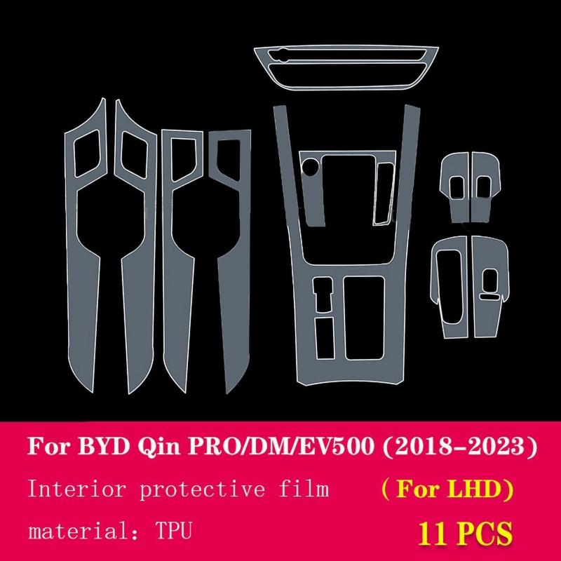 Для BYD Qin Pro DM EV500 2018- Прозрачная защитная пленка из ТПУ для центральной консоли автомобиля, антицарапающая наклейка