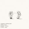 Emanco Earrings Are Fashionable and Creative Inns Simple Croissant Earrings Stainless Steel Twisted Trendy Accessories Earrings