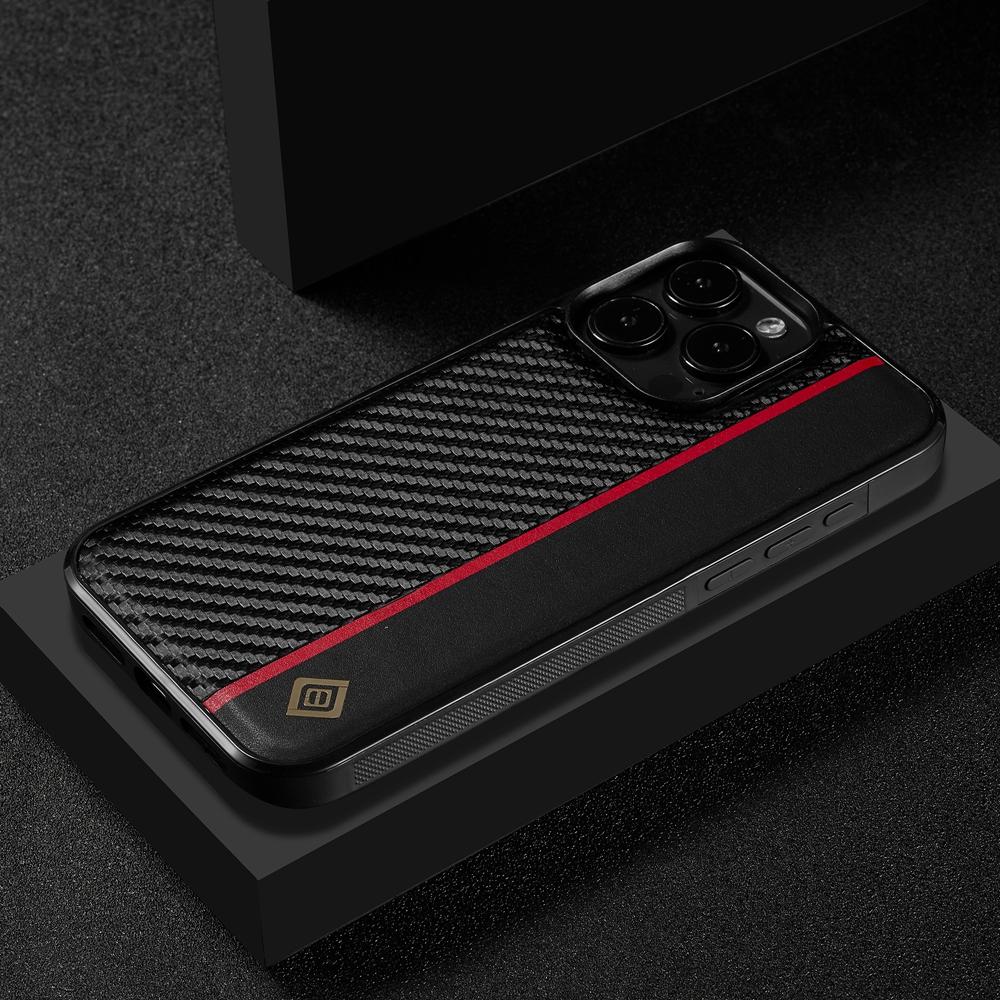 For Apple iPhone 16 15 14 Plus 13 12 11 Pro X XR XS Max Mini 7 8 Plus SE 2020 2022 Case PU Leather Carbon Fiber Style Shockproof Back Cover