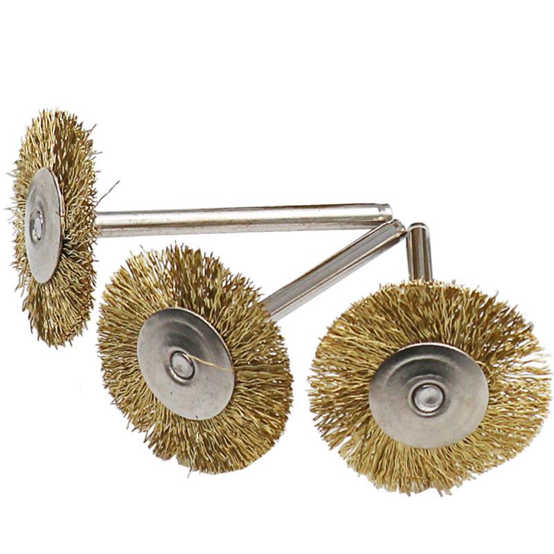 Wire Wheel Brush 6mm Shank Copper Plating Stainless Steel Wire Wheel Brush Grinder Rotary Tool