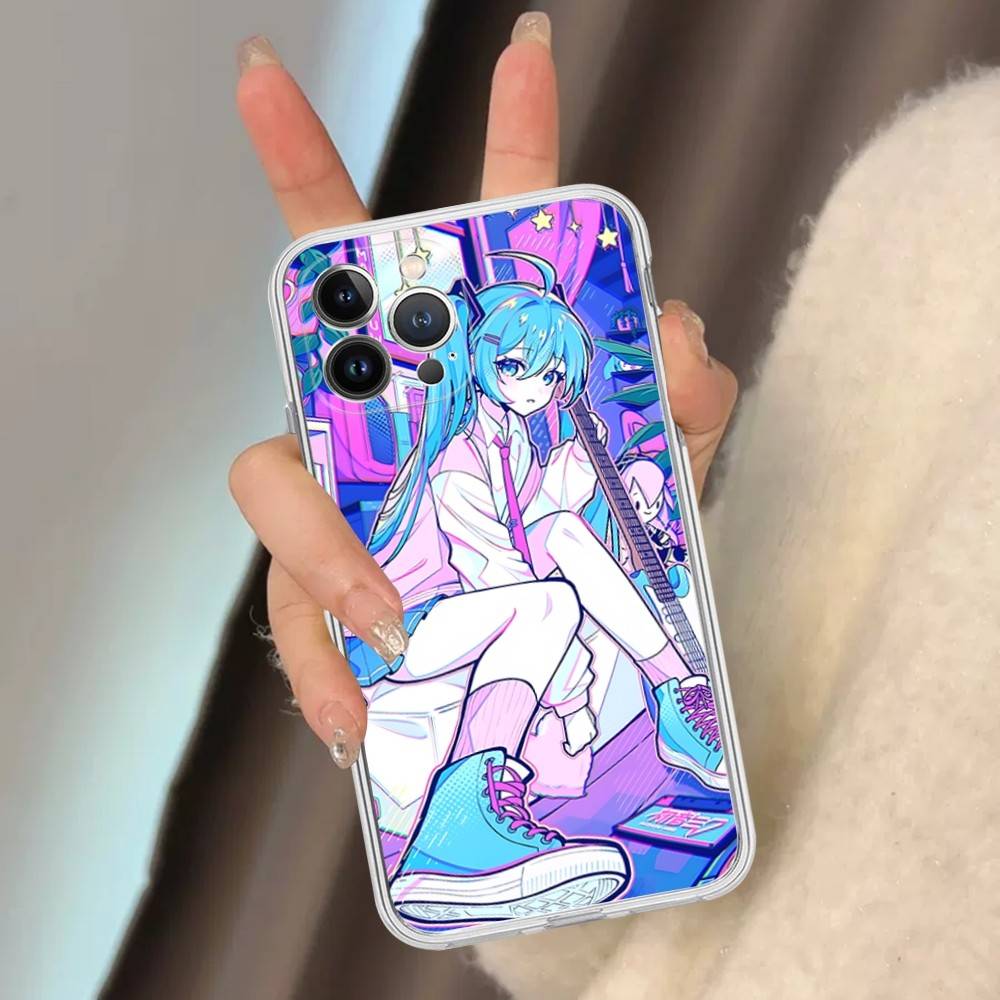 Hatsun M-MikuES Аниме Для IPhone 11 12 13 14 15 16 17 Pro Max Plus 13 Mini Силиконовый Мягкий Прозрачный Задник