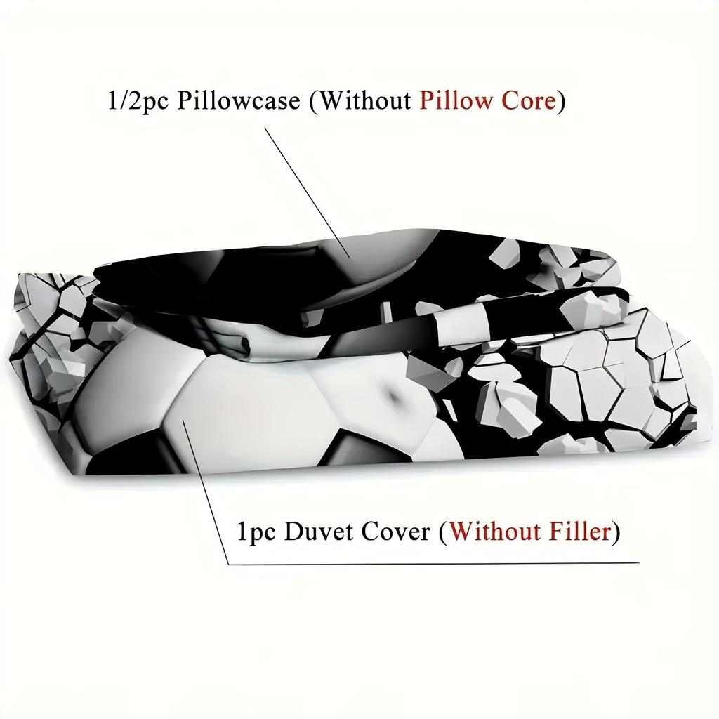 3D Visual Effect Football Impact Printing Bedding Set Sport Football Theme Quilt Cover Set Home Soft Comfortable Duvet Cover Set