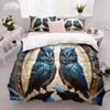 Duvet Cover Set (1*Duvet Cover + 2*Pillowcase) Owl Print Bedding Set Soft Comfortable And Breathable Duvet Cover For Bedroom