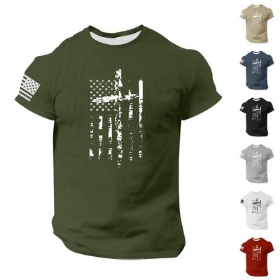 Летняя мужская популярная футболка с круглым вырезом и коротким рукавом с принтом