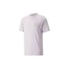 Hc Graphic Tee Casual Geometric Letter Pattern Round Neck Short Sleeve T-Shirt Men Tops Light-Purple 535384-17