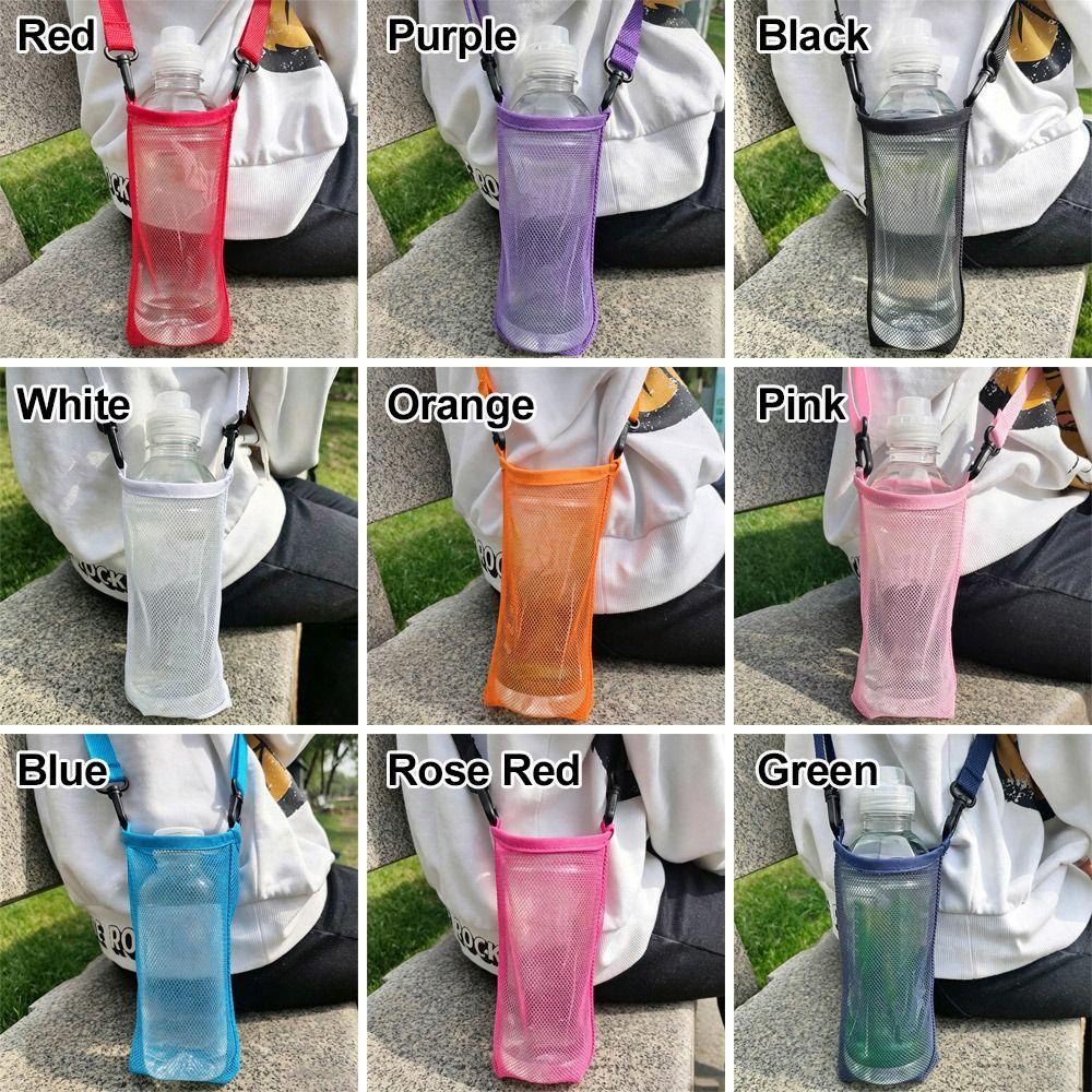 Useful Protective Cover Mesh Bag With Strap Sport Water Bottle Cover New Mobile Phone Bag