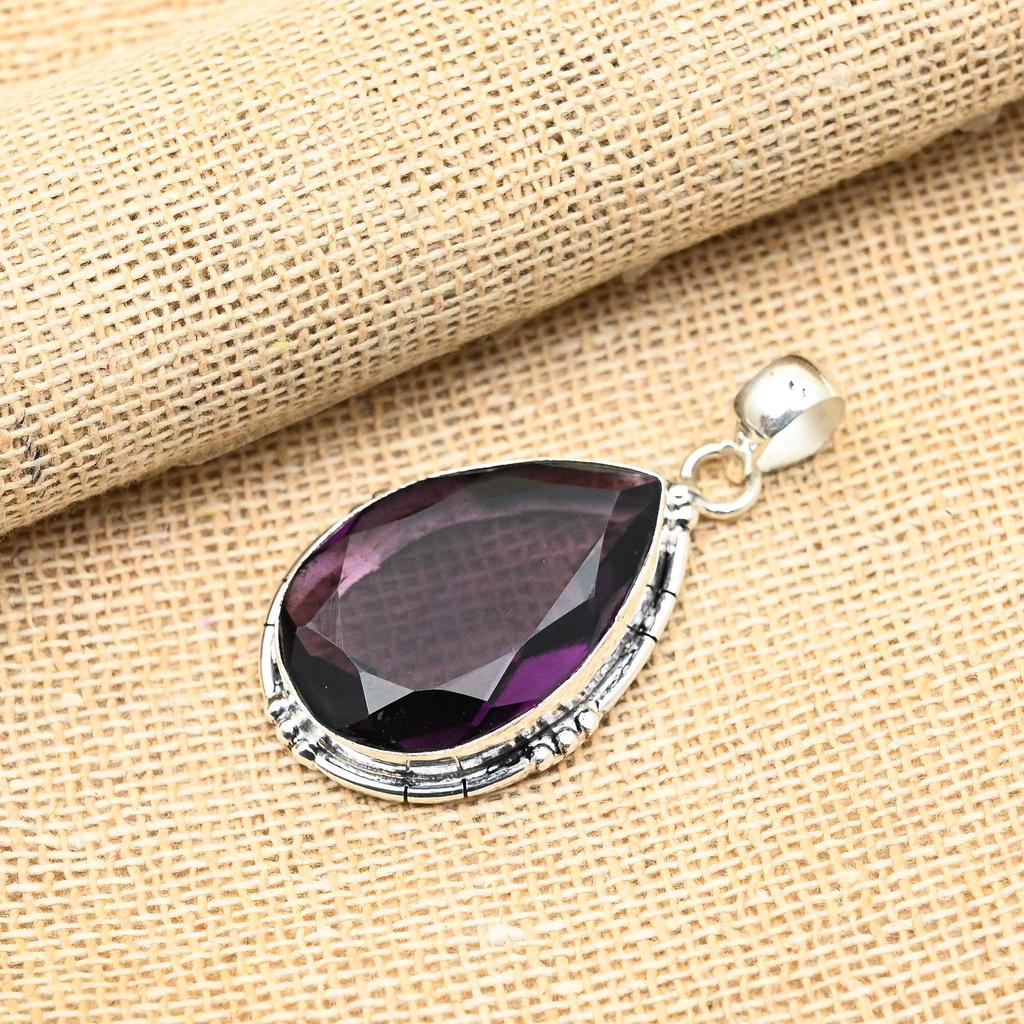 Великолепный аметист, драгоценный камень, ювелирные изделия из стерлингового серебра 925 пробы, подвеска ручной работы для женщин