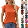 2024 Summer Tees New Solid Color Women's T-shirt Casual Round Neck Short Sleeve T-shirt Office Lady Tops Elegant Woman Tshirts 24140