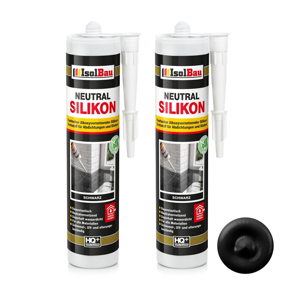 IsolBau Neutral Silicone Black Neutralsilikon 2 x 300ml