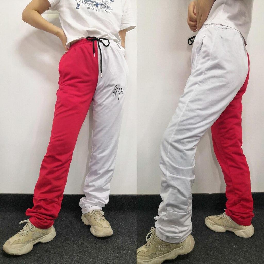 Лоскутные повседневные спортивные штаны, женские модные шаровары с высокой талией, капиры, весенне-осенние брюки в стиле Харадзюку для бега