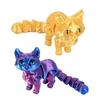 2 шт. Напечатанная на 3D фигурка кошки с подвижными суставами, фигурка кошки, сочлененная модель животного, игрушка-непоседа, украшение для дома, офиса, книжной полки, рабочего стола