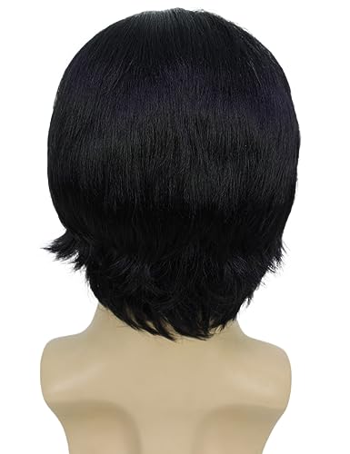 Wigs2you Парик H-5607 Взрослый мужской 10-дюймовый средней длины парик костюма Джин Бразер, Темные синтетические волосы, Хэллоуин Косплей, Аниме, Смешной