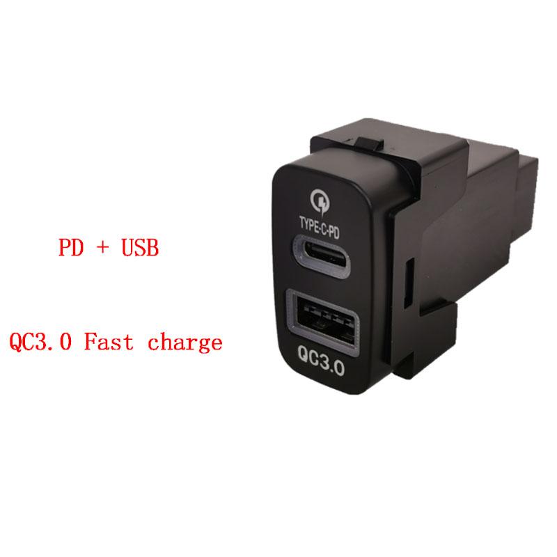 Автомобильное зарядное устройство для быстрой зарядки TYPE-C PD, USB-разъем, быстрое автомобильное зарядное устройство для Mitsubishi LANCER Pajero, 1 шт.