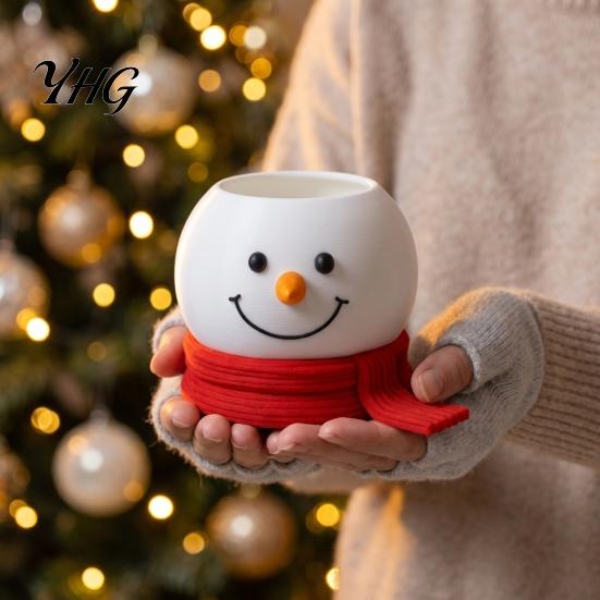 Festive Table Centerpiece Christmas Snowman Candy Bowl, Cute Desktop Organizer, Creative Desk Bowl Storage Container for Holiday Home Decoration