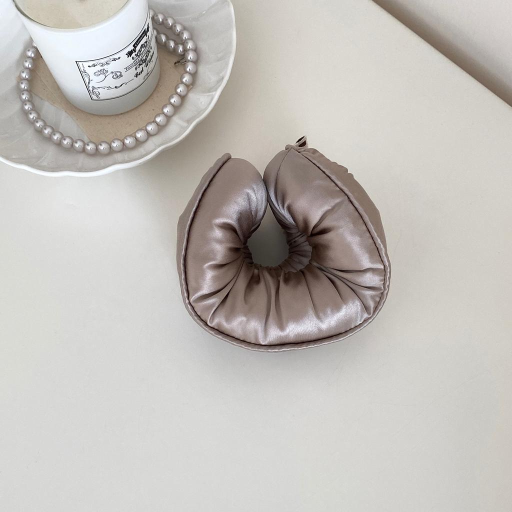 Губка Сон Эластичная резинка для волос Хрустики для волос для женщин Аксессуары для волос Девушки Мягкий однотонный сатин Наполненный хлопком Большие резинки