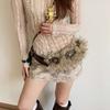 PU Leather Leather Fur Belt Spicy Girl Style Y2K Waistband Fashion Plush Belt  Female/Girls