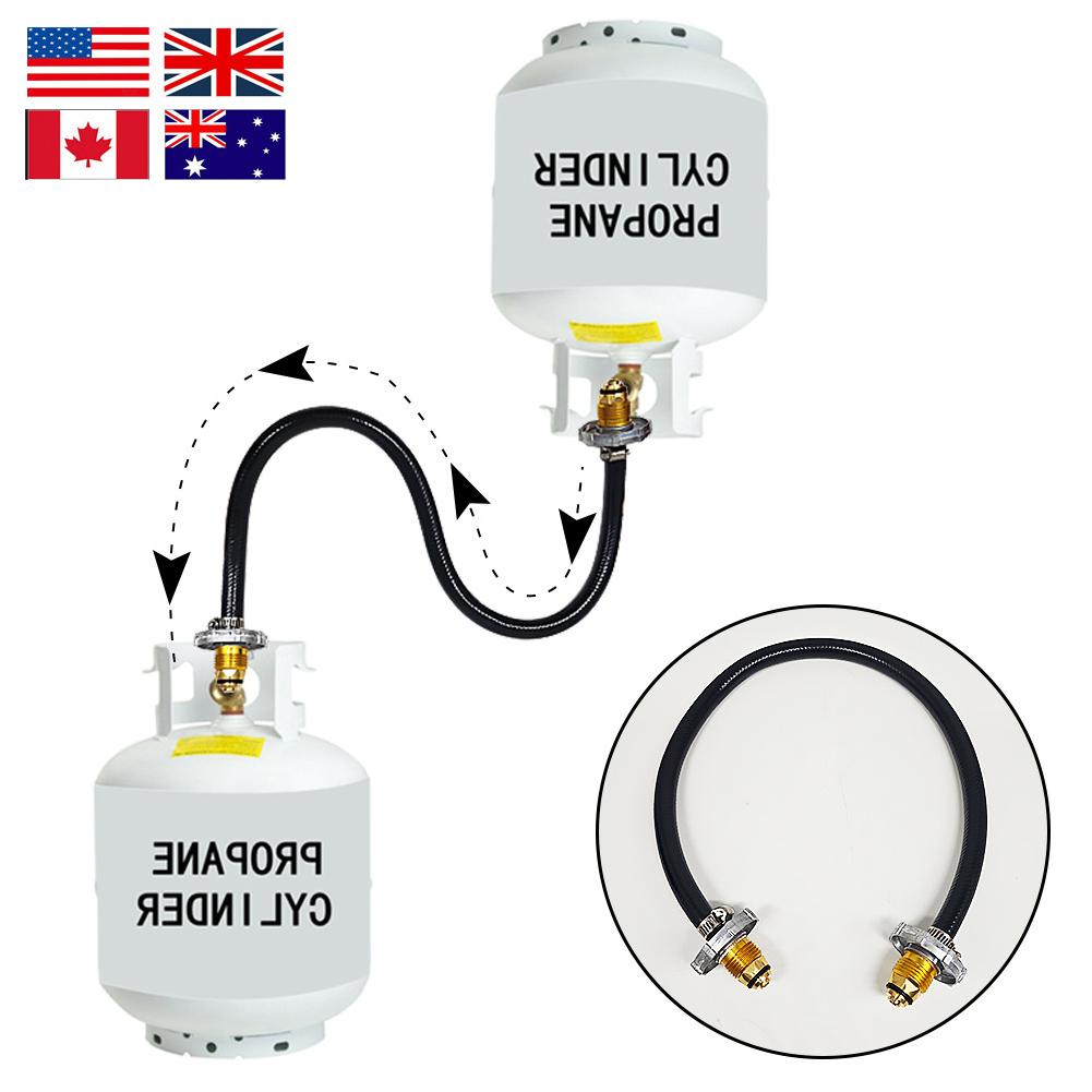 60cm Mutual Inflation Connector Propane Cylinder Tank Bridge Hose Direct Connection Canister Gas Inflation Adapter