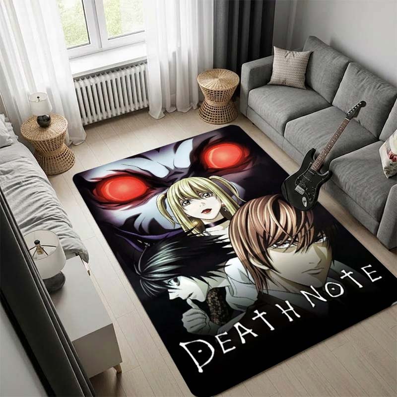 Death Note Anime Group Characters Print Area Rug, Non Slip Soft Floor Mat, Home Decor Living Room Bedroom Carpet