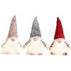 Christmas Glowing Gnome Doll with Sequin Hat for Living Room (Red Pink Grey)