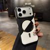 Для Magsafe Чехол для телефона с покрытием для защиты линз для IPhone 17 Pro 16 15 14 13 12 Pro Max Контрастный цвет Кожаная магнитная крышка